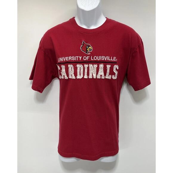 University of Louisville Cardinals Embroidered Logo Style T-Shirt Licensed OVB L - Picture 1 of 6